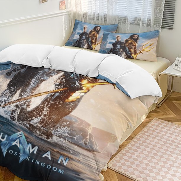 Aquaman Bedding Comforter Sets 3-Piece Bedding Set Soft Warm Bed Set for Bedroom All Season