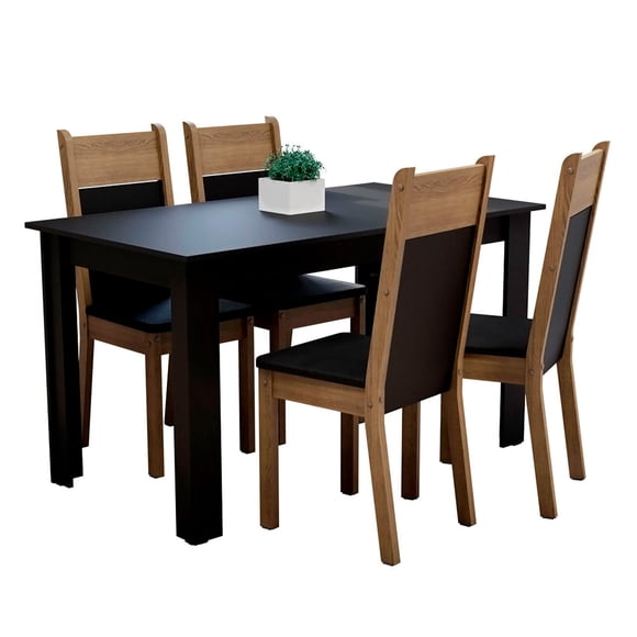 Comedor Lola Nelly 4 Sillas Negro