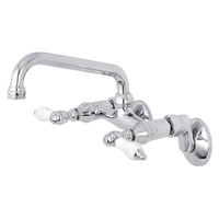 Grifo De Cocina Kingston Brass Ks513C Para Montaje En Pared, Cromo Pulido