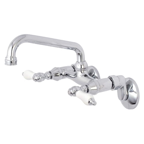 Grifo De Cocina Kingston Brass Ks513C Para Montaje En Pared, Cromo Pulido