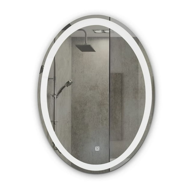 Espejo Led 80x60cm Ovalado 1 botón