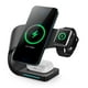 thumbnail image 1 of Soporte Cargador Inalámbrico Para iPhone 15 14 13 12 Pro Max, Samsung Galaxy S23 S22 S21 Ultra, AirPods Pro 2, 3 En 1 Estación De Carga Rápida Con Indicador LED, Negro-Negro, 1 of 6