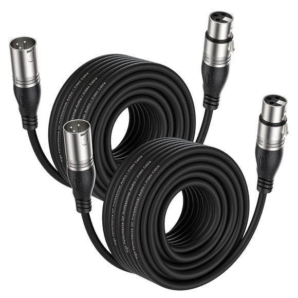 Cable XLR EBXYA Premium de micrófono balanceado de 15 m, 2 paquetes