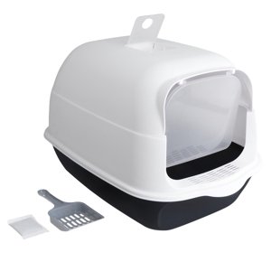 Ioensy - Caja De Arena Para Gatos Con Capucha Inodoro Para Gatos Cerrado Y Cubierto Con Puerta Orinal Para Gatitos Negro