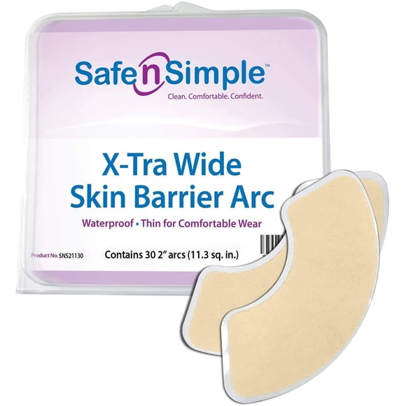 Tiras protectoras para ostomía Safe n' Simple, extra anchas, 30 unidades