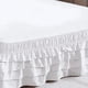 thumbnail image 3 of suxuMhao Faldón de Cama de 4 Capas, Faldón de Cama con Volantes Elástico Faldón de Cama Envolvente, Tamaño Full 47 X 78+18 Pulgadas, Faldón de Cama Blanco Full, Volante Antipolvo de Cama de, 3 of 3