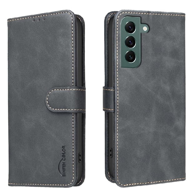 Funda Billetera para Samsung Galaxy S22 Protección RFID y Soporte Ajustable Negro