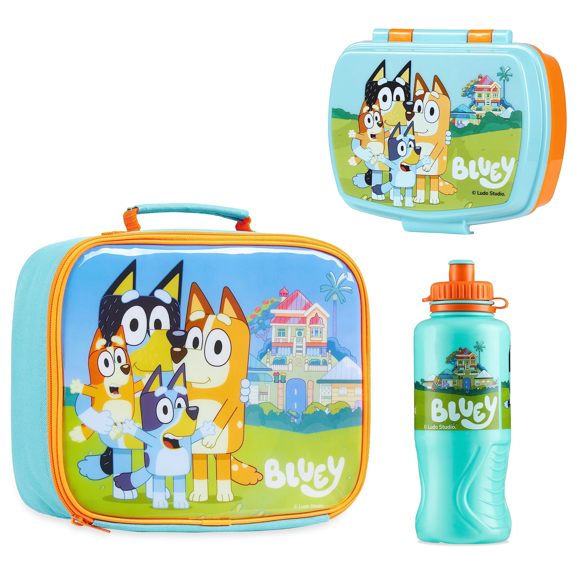 Set De Lonchera Bluey 3 Piezas Con Bolsa Térmica Y Botella De 430 Ml
