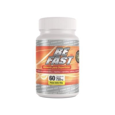 BE FAST - QUEMADOR DE GRASA Y ENERGIZANTE NATURAL, 60 cápsulas de 750mg