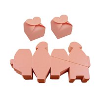 Magideal - 50X Cajas De Regalo De Papel, Cajas De Dulces Para Invitados, Recuerdos De Fiesta De Pastelería, Cajas Plegables, Cajas De Embalaje Para Dama De Honor , Rosa