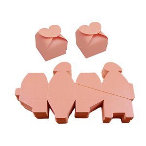 Magideal - 50X Cajas De Regalo De Papel, Cajas De Dulces Para Invitados, Recuerdos De Fiesta De Pastelería, Cajas Plegables, Cajas De Embalaje Para Dama De Honor , Rosa