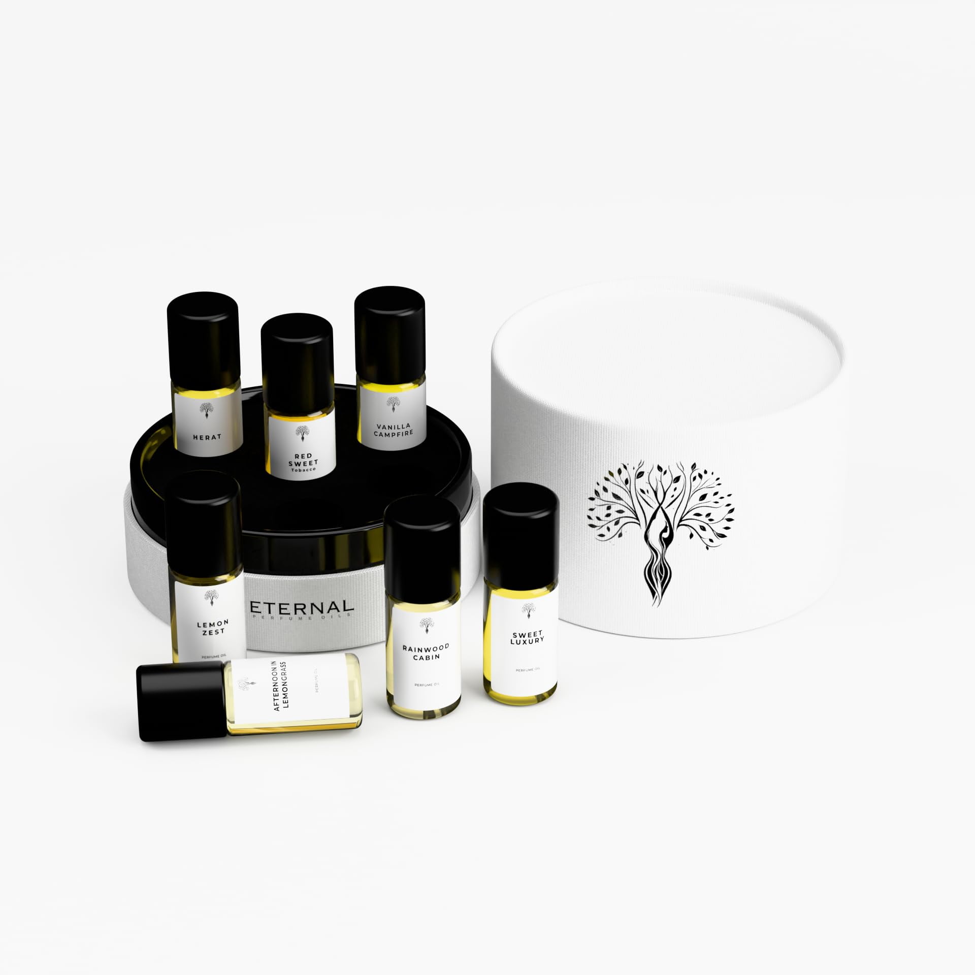 Set De Regalo Perfume Eternal Perfume Oils Para Mujer, Tamaño Viaje, 7 Piezas
