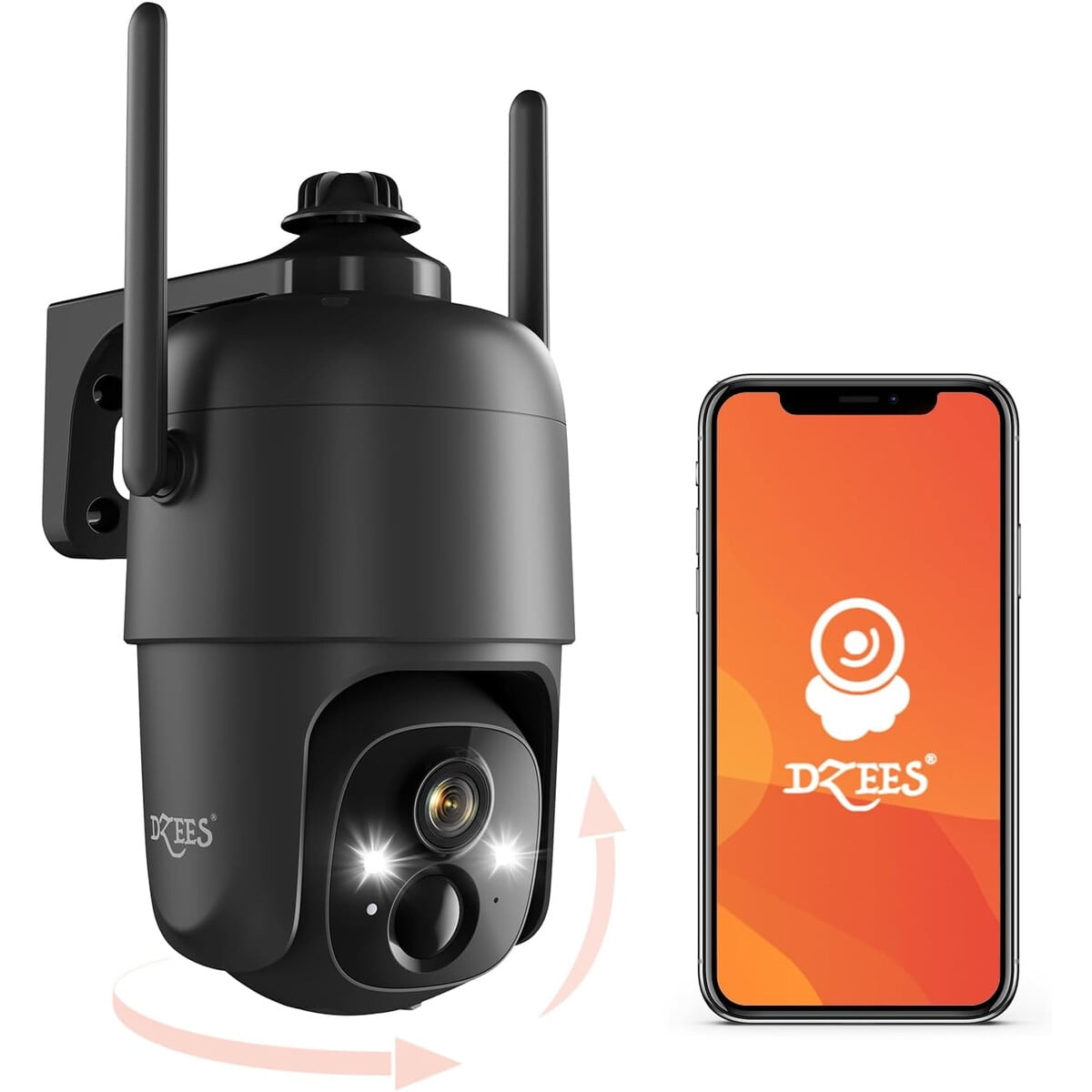 Cámara Seguridad Dzees 2k Ptz Wifi 360° Exterior Ip66