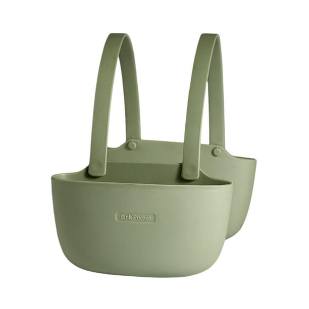 Rejilla De Drenaje Para Fregadero, Organizador De Fregadero, Bolsa Colgante Para Fregadero, Lavabo, Cocina, Doble Capa Verde