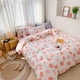 thumbnail image 2 of Juego de funda nórdica Peach Queen 100% algodón con estampado de frutas tropicales de dibujos animados en ropa de cama blanca 1 linda funda de edredón tamaño matrimonial con cierres de cremallera 2 fu, 2 of 7