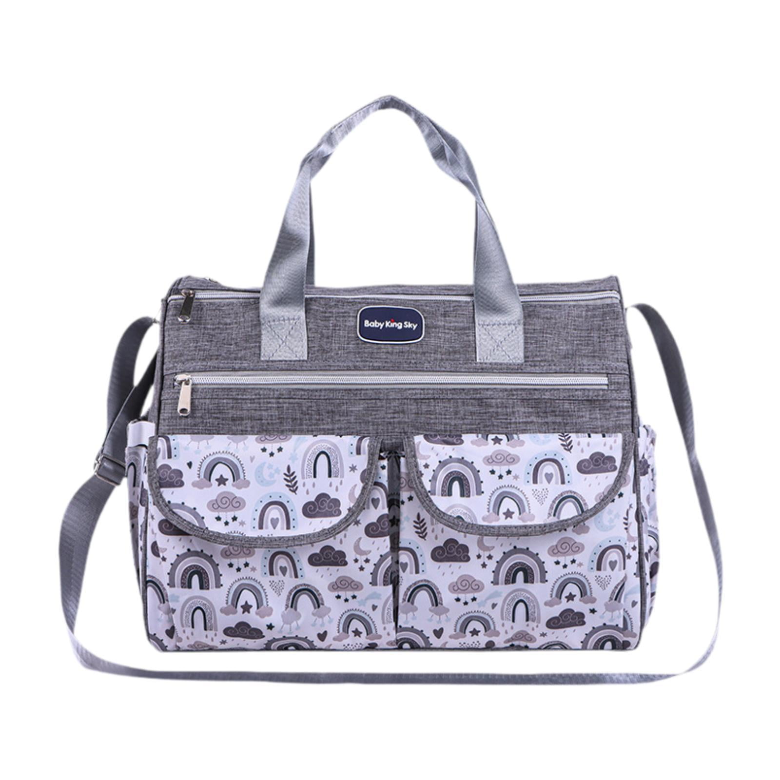 Magideal - Bolsa De Pañales, Bolsa De Almacenamiento, Artículos Esenciales Para Recién Nacidos, Gran Capacidad, Impermeable, Organizador Para Exteriores, Bolsa D Gris S