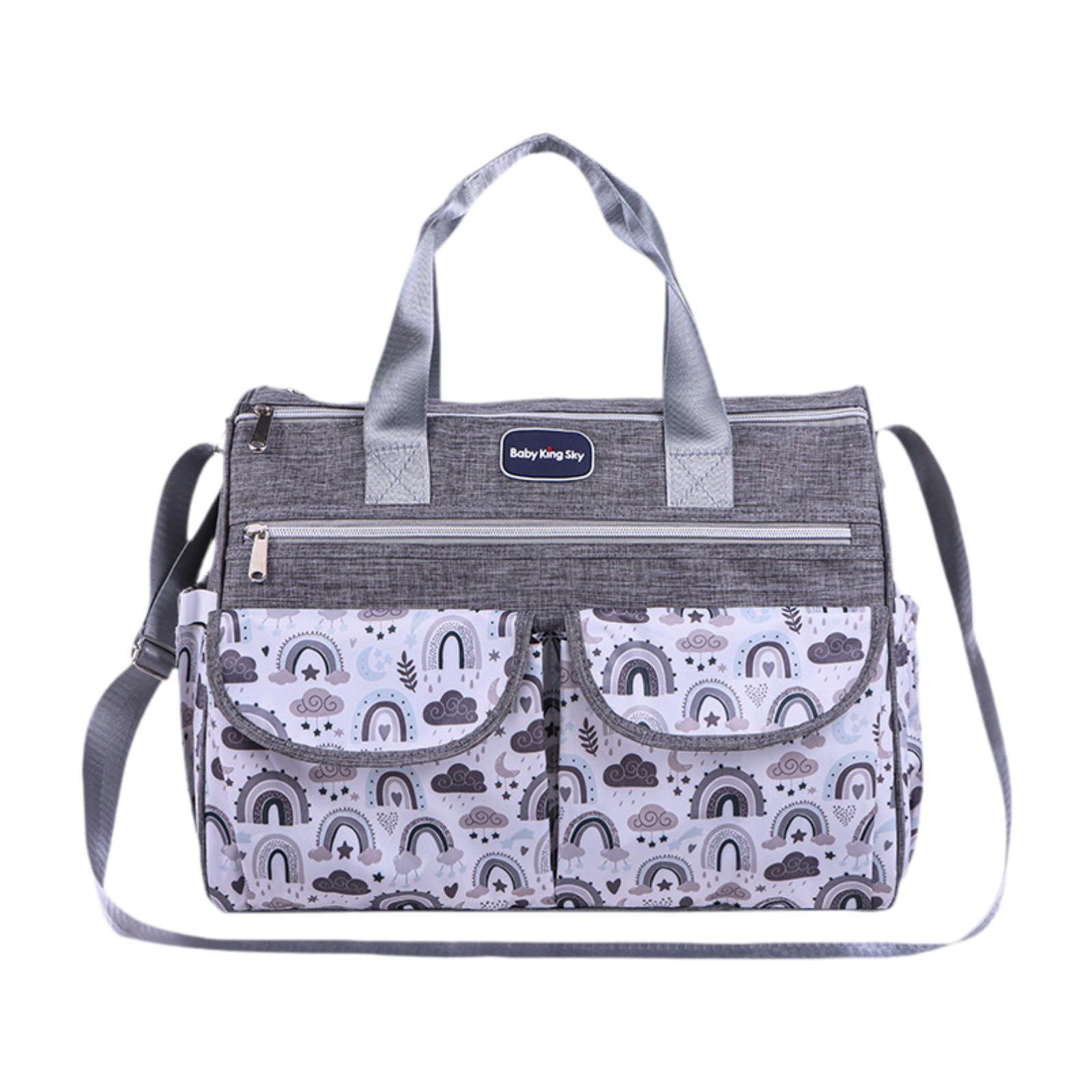 Magideal - Bolsa De Pañales, Bolsa De Almacenamiento, Artículos Esenciales Para Recién Nacidos, Gran Capacidad, Impermeable, Organizador Para Exteriores, Bolsa D Gris S