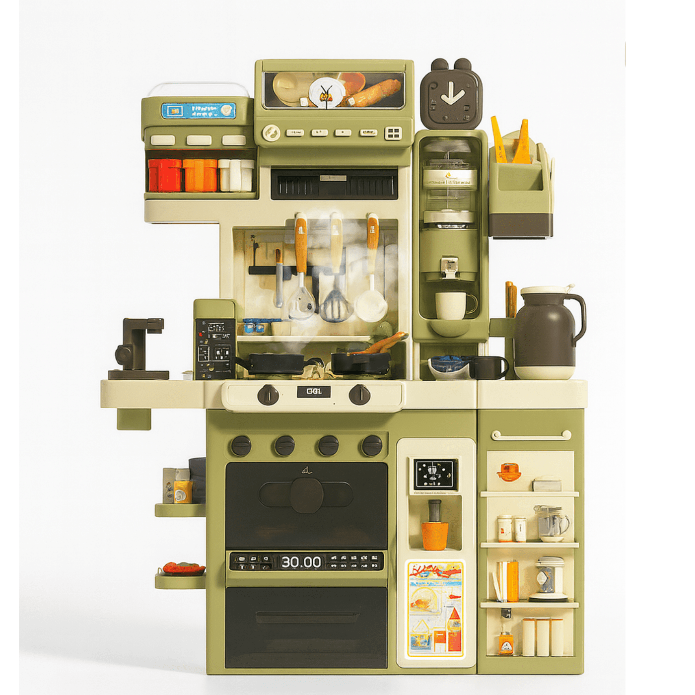 Telotenemos - Cocina De Juguete Grande 122cm Niños Kitchen Con 71 Piezas