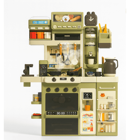 Telotenemos - Cocina De Juguete Grande 122Cm Niños Kitchen Con 71 Piezas