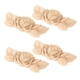 thumbnail image 2 of 4 Piezas Tallado Calcomanías Onlay Rose Madera Tallada Apliques 3.54x1.38x0.31 Pulgadas, 2 of 5