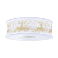 Magideal - Cinta Navideña, Cinta Para Envolver Regalos, Manualidades Decorativas Duraderas De Bricolaje, Cinta Para Envolver Con Motivos Navideños Para Embalaje Blanco