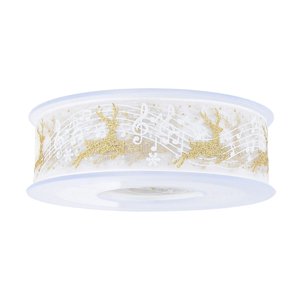 Magideal - Cinta Navideña, Cinta Para Envolver Regalos, Manualidades Decorativas Duraderas De Bricolaje, Cinta Para Envolver Con Motivos Navideños Para Embalaje Blanco