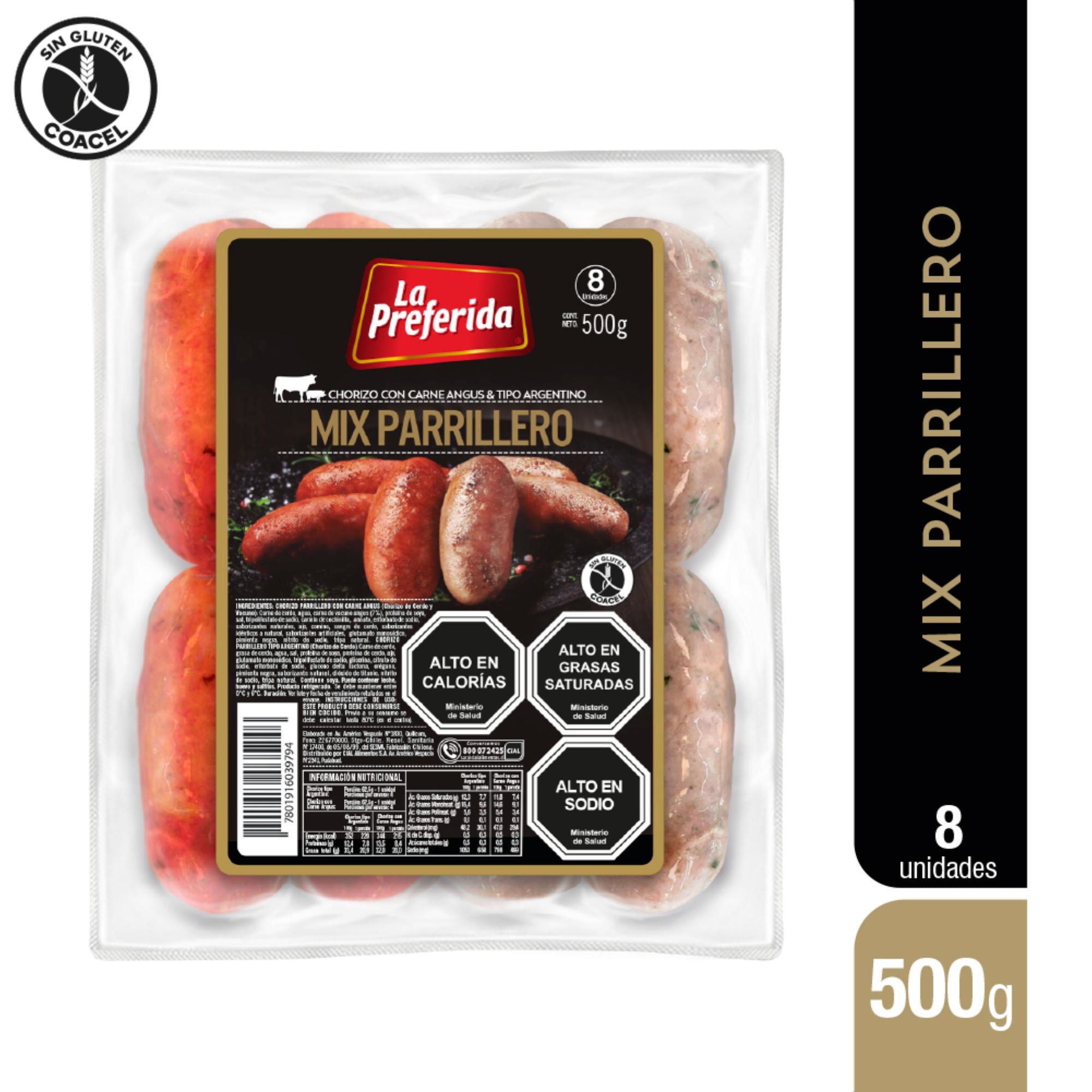Chorizo Mix Parrillero 8 Un 500 g La Preferida