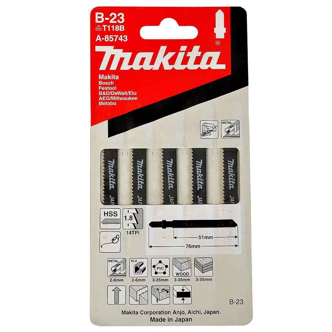 Makita - Hoja De Calar B-23 14t X 50 Mm Madera