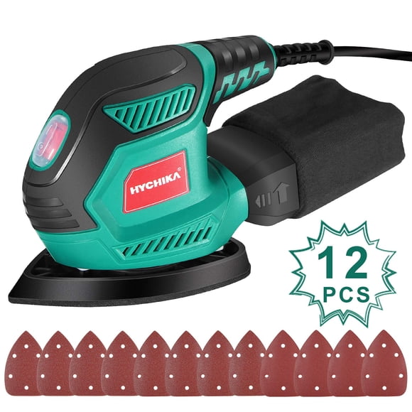 Detail Sander HYCHIKA de 14.000 OPM con 12 lijas y bolsa para polvo