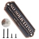 thumbnail image 1 of Señal de No Solicitar Frohllia 18x5 cm Decoración de Puerta de Bronce, 1 of 7