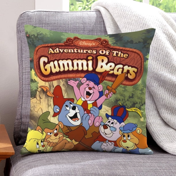 Las Aventuras de los Osos Gummi Fundas de almohada de terciopelo con tema, regalos de funda de almohada, decoración para el hogar, cojín de lanzar, regalo de cumpleaños para fans y parejas.40*40cm.