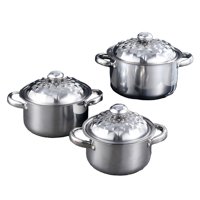 Genérico - Ollas Acero Inoxidable 5 Piezas Guisar Freir Cocinar Lau