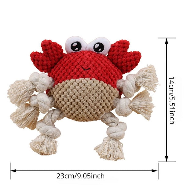 1pc Crab Design Pet Grinding Teeth Squeaky Plush Toy Durable Chew Toy For Dog Interactive Supply