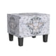 thumbnail image 1 of Ottoman de almacenamiento Benzara ISHI blanco con estampado azul 45 x 56 x 45 cm, 1 of 5