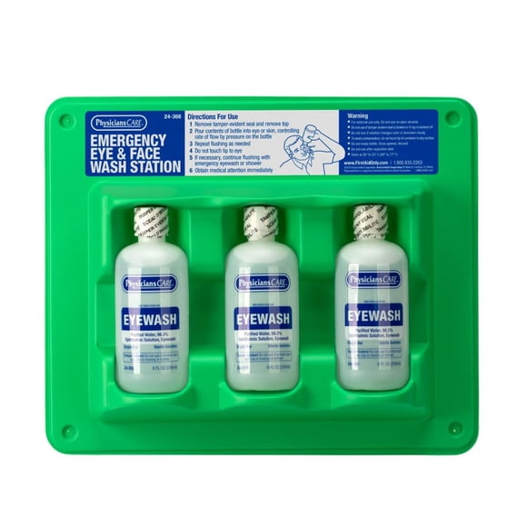 Estación de lavado ocular PhysiciansCare con 3 botellas de 236 ml