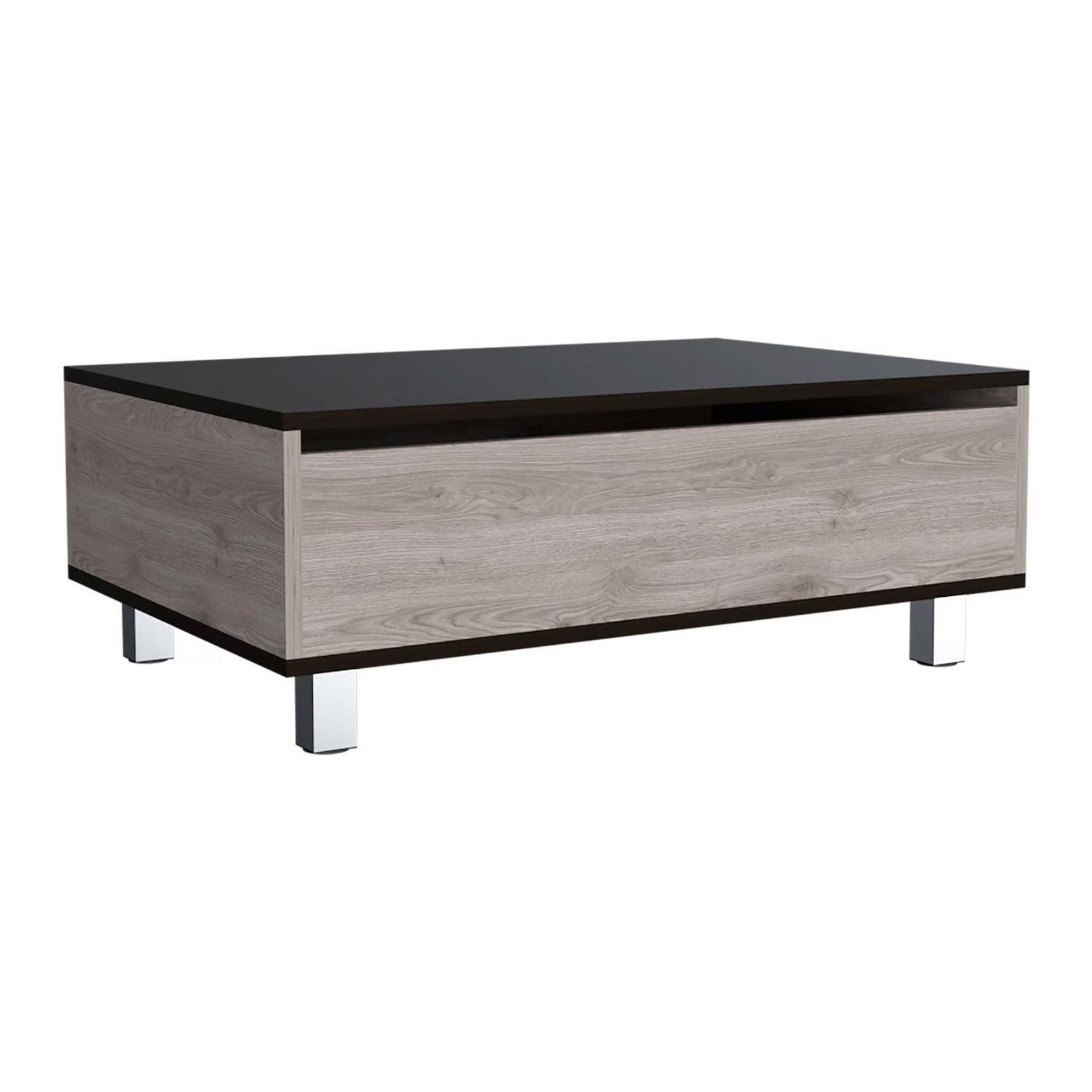 Fmfurniture - Mesa De Centro Extensible Fm-002g Gris Y Negro