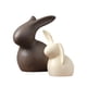 thumbnail image 1 of Juego De Estatua De Conejo De Cerámica De 2 Piezas Para Gabinete De Adorno De Estante Para Suministros De Fiesta, 1 of 3