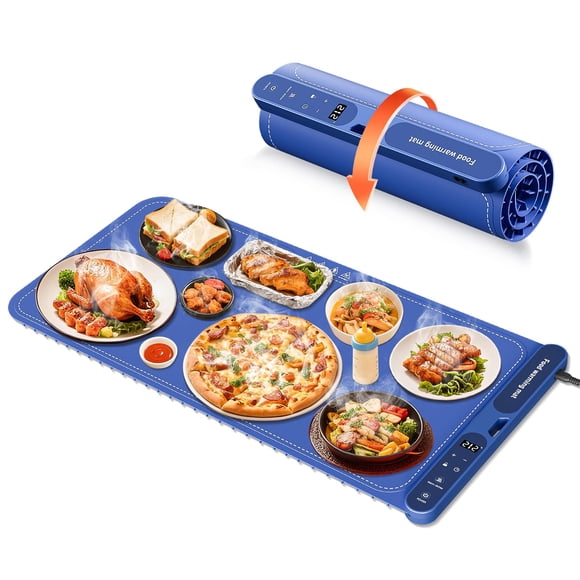 Alfombrilla Eléctrica De Silicona Para Calentar Alimentos Extra Grande Azul
