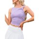 thumbnail image 4 of INSPIRE CHIC Top de Tirantes Casual para Mujer Sin Mangas Cuello Asimétrico Ajuste Ceñido Fiesta Verano Tops Cortos S Púrpura Claro, 4 of 6