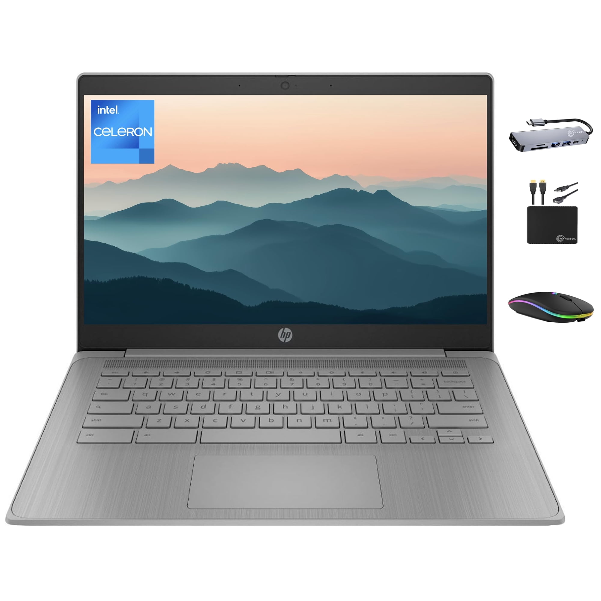 Laptop Hp Chromebook 2025 De 14" Hd, 4 Núcleos, 4 Gb De Ram, 192 Gb