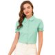 thumbnail image 1 of INSPIRE CHIC Blusas Vintage para Mujer con Cuello Peter Pan y Botones de Algodón Verde Pino M, 1 of 5