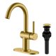 thumbnail image 1 of Grifo de baño KENES de oro cepillado de una sola manija con desagüe, 1 of 9