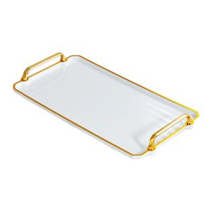 Bothyi - Bandeja Para Servir, Elegante Plato De Aperitivos De Frutas Para Restaurante, Servir Bebidas, Dormitorio, Mango Liso De 41Cm