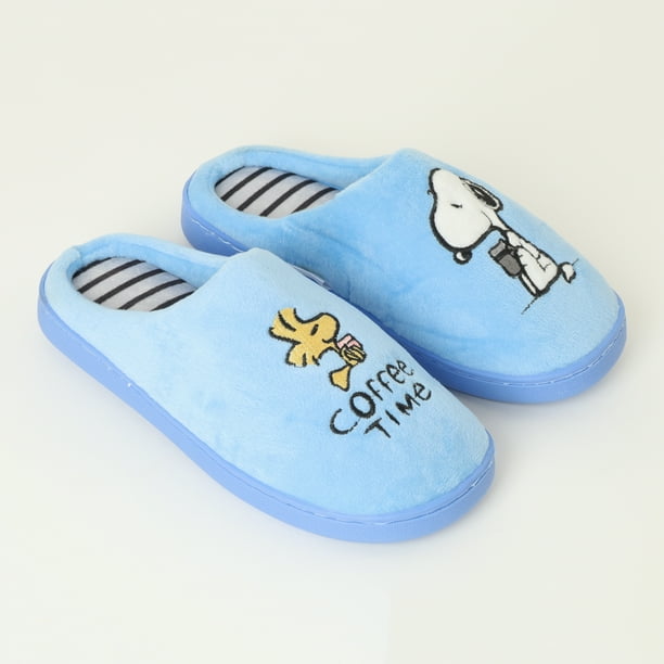 Pantuflas Snoopy Coffee Time Peluche Suave Mujer