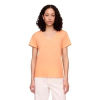 Camiseta Gap Favorite Para Mujer Con Cuello En V Orange Kiss Neon S