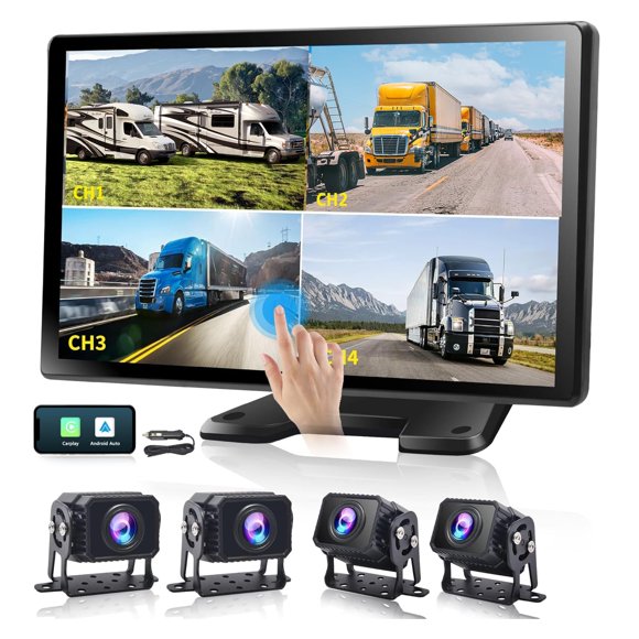 Cámara de retroceso para RV PARKVISION 26 cm 4 canales CarPlay/Android
