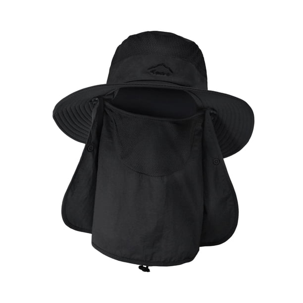 Sombreros de pesca Hombres Protección solar Cuello Solapa facial Protector solar Sombrero Cómodo Sombrero de protección solar Sombrero Sombreros para Negro