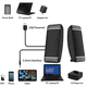 thumbnail image 5 of Altavoces pequeños para portátil, fuente de alimentación USB con cable, mini altavoces portátiles 2.0 para computadora de escritorio/PC/portátil, 5 of 8