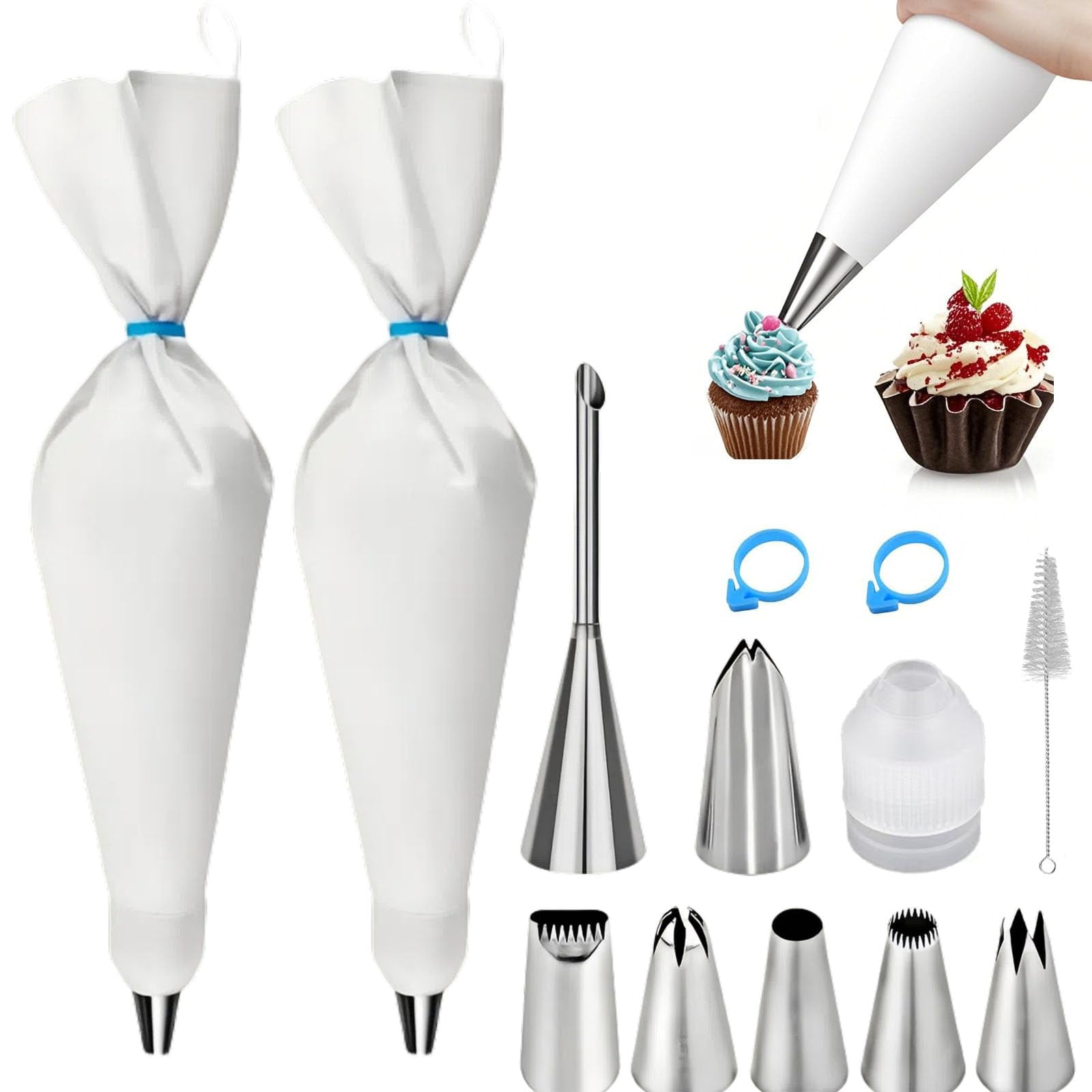 Set De Bolsas Pasteleras Y Puntas Ushyimjt Reutilizables De 40 Cm Para Hornear
