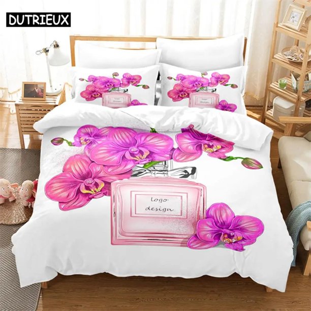 Perfume Bottle Bedding Set Duvet Cover Set Bedding Digital Printing Bed Linen Bedding Set Fashion Design